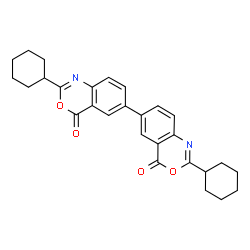 ChemSpider 2D Image | 2,2'-Dicyclohexyl-4H,4'H-6,6'-bi-3,1-benzoxazine-4,4'-dione | C28H28N2O4