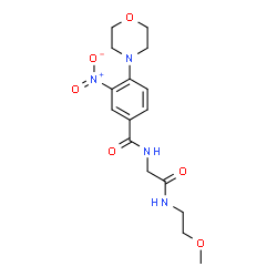 ChemSpider 2D Image | N-{2-[(2-Methoxyethyl)amino]-2-oxoethyl}-4-(4-morpholinyl)-3-nitrobenzamide | C16H22N4O6