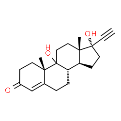 ChemSpider 2D Image | (9xi)-9,17-Dihydroxypregn-4-en-20-yn-3-one | C21H28O3