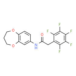 ChemSpider 2D Image | N-(3,4-Dihydro-2H-1,5-benzodioxepin-7-yl)-2-(pentafluorophenyl)acetamide | C17H12F5NO3