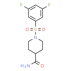 ChemSpider 2D Image | 1-[(3,5-Difluorophenyl)sulfonyl]-4-piperidinecarboxamide | C12H14F2N2O3S
