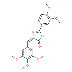 ChemSpider 2D Image | (4E)-2-(3,4-Dimethoxyphenyl)-4-(3,4,5-trimethoxybenzylidene)-1,3-oxazol-5(4H)-one | C21H21NO7