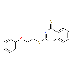 ChemSpider 2D Image | 4-quinazolinethiol, 2-[(2-phenoxyethyl)thio]- | C16H14N2OS2