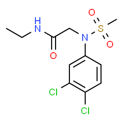 ChemSpider 2D Image | N~2~-(3,4-Dichlorophenyl)-N-ethyl-N~2~-(methylsulfonyl)glycinamide | C11H14Cl2N2O3S
