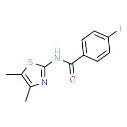 ChemSpider 2D Image | N-(4,5-Dimethyl-1,3-thiazol-2-yl)-4-iodobenzamide | C12H11IN2OS