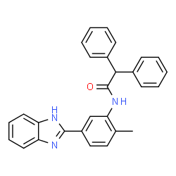 ChemSpider 2D Image | N-[5-(1H-Benzimidazol-2-yl)-2-methylphenyl]-2,2-diphenylacetamide | C28H23N3O