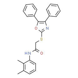 ChemSpider 2D Image | N-(2,3-Dimethylphenyl)-2-[(4,5-diphenyl-1,3-oxazol-2-yl)sulfanyl]acetamide | C25H22N2O2S