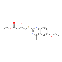 ChemSpider 2D Image | Ethyl 4-((6-ethoxy-4-methylquinazolin-2-yl)thio)-3-oxobutanoate | C17H20N2O4S