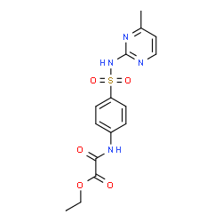 ChemSpider 2D Image | ETHYL ({4-[(4-METHYLPYRIMIDIN-2-YL)SULFAMOYL]PHENYL}CARBAMOYL)FORMATE | C15H16N4O5S