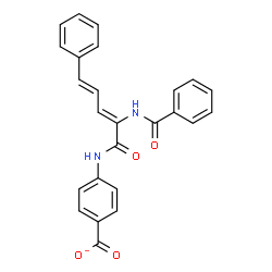 ChemSpider 2D Image | 4-{[(2Z,4E)-2-(Benzoylamino)-5-phenyl-2,4-pentadienoyl]amino}benzoate | C25H19N2O4