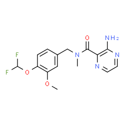 ChemSpider 2D Image | 3-amino-N-[[4-(difluoromethoxy)-3-methoxy-phenyl]methyl]-N-methyl-pyrazine-2-carboxamide | C15H16F2N4O3