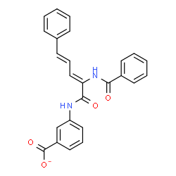 ChemSpider 2D Image | 3-{[(2Z,4E)-2-(Benzoylamino)-5-phenyl-2,4-pentadienoyl]amino}benzoate | C25H19N2O4