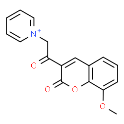ChemSpider 2D Image | 1-[2-(8-Methoxy-2-oxo-2H-chromen-3-yl)-2-oxoethyl]pyridinium | C17H14NO4
