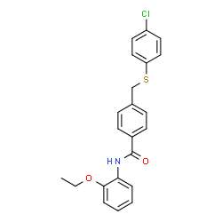 ChemSpider 2D Image | 4-{[(4-Chlorophenyl)sulfanyl]methyl}-N-(2-ethoxyphenyl)benzamide | C22H20ClNO2S