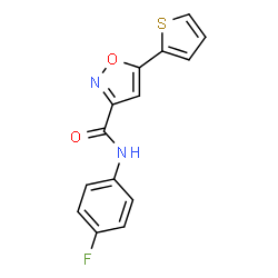 ChemSpider 2D Image | N-(4-Fluorophenyl)-5-(2-thienyl)-1,2-oxazole-3-carboxamide | C14H9FN2O2S