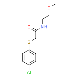 ChemSpider 2D Image | 2-[(4-Chlorophenyl)sulfanyl]-N-(2-methoxyethyl)acetamide | C11H14ClNO2S
