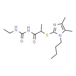 ChemSpider 2D Image | 2-[(1-Butyl-4,5-dimethyl-1H-imidazol-2-yl)sulfanyl]-N-(ethylcarbamoyl)propanamide | C15H26N4O2S