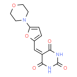 ChemSpider 2D Image | 5-{[5-(morpholin-4-yl)furan-2-yl]methylidene}-1,3-diazinane-2,4,6-trione | C13H13N3O5