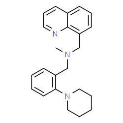 ChemSpider 2D Image | N-Methyl-1-[2-(1-piperidinyl)phenyl]-N-(8-quinolinylmethyl)methanamine | C23H27N3
