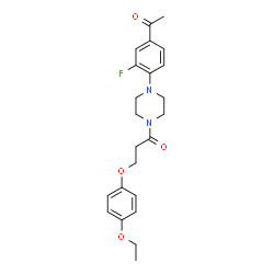 ChemSpider 2D Image | 1-[4-(4-Acetyl-2-fluorophenyl)-1-piperazinyl]-3-(4-ethoxyphenoxy)-1-propanone | C23H27FN2O4