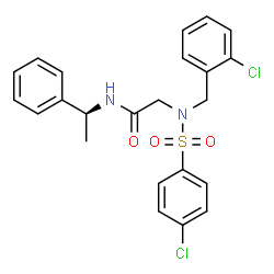 ChemSpider 2D Image | N~2~-(2-Chlorobenzyl)-N~2~-[(4-chlorophenyl)sulfonyl]-N-[(1S)-1-phenylethyl]glycinamide | C23H22Cl2N2O3S