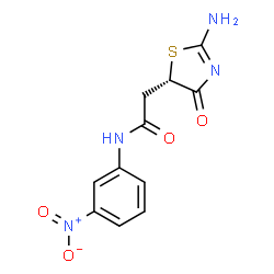 ChemSpider 2D Image | 2-[(5S)-2-Amino-4-oxo-4,5-dihydro-1,3-thiazol-5-yl]-N-(3-nitrophenyl)acetamide | C11H10N4O4S