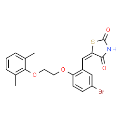 ChemSpider 2D Image | (5E)-5-{5-Bromo-2-[2-(2,6-dimethylphenoxy)ethoxy]benzylidene}-1,3-thiazolidine-2,4-dione | C20H18BrNO4S