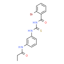 ChemSpider 2D Image | 2-Bromo-N-{[3-(propionylamino)phenyl]carbamothioyl}benzamide | C17H16BrN3O2S