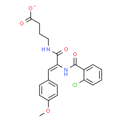 ChemSpider 2D Image | 4-{[(2Z)-2-[(2-Chlorobenzoyl)amino]-3-(4-methoxyphenyl)-2-propenoyl]amino}butanoate | C21H20ClN2O5