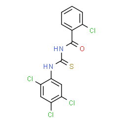 ChemSpider 2D Image | 2-Chloro-N-[(2,4,5-trichlorophenyl)carbamothioyl]benzamide | C14H8Cl4N2OS