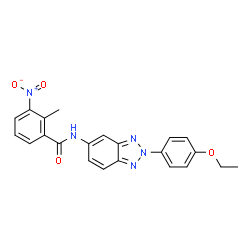 ChemSpider 2D Image | N-[2-(4-Ethoxyphenyl)-2H-benzotriazol-5-yl]-2-methyl-3-nitrobenzamide | C22H19N5O4