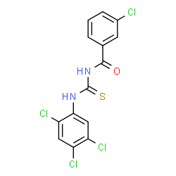 ChemSpider 2D Image | 3-Chloro-N-[(2,4,5-trichlorophenyl)carbamothioyl]benzamide | C14H8Cl4N2OS