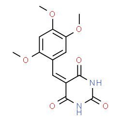 ChemSpider 2D Image | 5-(2,4,5-Trimethoxybenzylidene)-2,4,6(1H,3H,5H)-pyrimidinetrione | C14H14N2O6