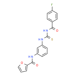 ChemSpider 2D Image | N-(3-{[(4-Fluorobenzoyl)carbamothioyl]amino}phenyl)-2-furamide | C19H14FN3O3S