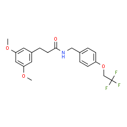 ChemSpider 2D Image | 3-(3,5-Dimethoxyphenyl)-N-[4-(2,2,2-trifluoroethoxy)benzyl]propanamide | C20H22F3NO4
