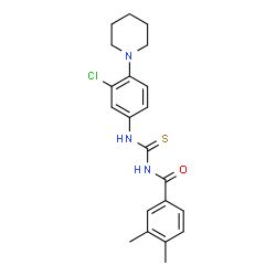 ChemSpider 2D Image | N-{[3-Chloro-4-(1-piperidinyl)phenyl]carbamothioyl}-3,4-dimethylbenzamide | C21H24ClN3OS