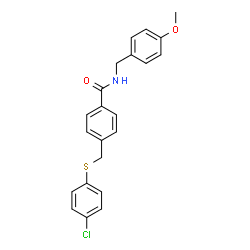 ChemSpider 2D Image | 4-{[(4-Chlorophenyl)sulfanyl]methyl}-N-(4-methoxybenzyl)benzamide | C22H20ClNO2S