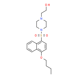 ChemSpider 2D Image | 2-{4-[(4-Butoxy-1-naphthyl)sulfonyl]-1-piperazinyl}ethanol | C20H28N2O4S