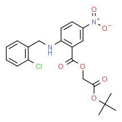ChemSpider 2D Image | 2-[(2-Methyl-2-propanyl)oxy]-2-oxoethyl 2-[(2-chlorobenzyl)amino]-5-nitrobenzoate | C20H21ClN2O6