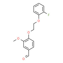 ChemSpider 2D Image | 4-[2-(2-Fluorophenoxy)ethoxy]-3-methoxybenzaldehyde | C16H15FO4
