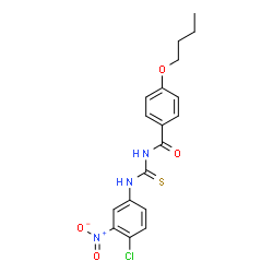 ChemSpider 2D Image | 3-(4-BUTOXYBENZOYL)-1-(4-CHLORO-3-NITROPHENYL)THIOUREA | C18H18ClN3O4S
