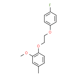 ChemSpider 2D Image | 1-[2-(4-Fluorophenoxy)ethoxy]-2-methoxy-4-methylbenzene | C16H17FO3
