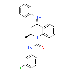 ChemSpider 2D Image | (2S,4S)-4-Anilino-N-(3-chlorophenyl)-2-methyl-3,4-dihydro-1(2H)-quinolinecarboxamide | C23H22ClN3O
