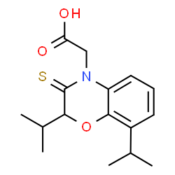 ChemSpider 2D Image | (2,8-Diisopropyl-3-thioxo-2,3-dihydro-4H-1,4-benzoxazin-4-yl)acetic acid | C16H21NO3S