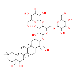 ChemSpider 2D Image | 16,23,28-Trihydroxyoleana-11,13(18)-dien-3-yl hexopyranosyl-(1->4)-[hexopyranosyl-(1->6)]hexopyranoside | C48H78O19