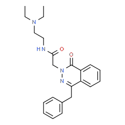 ChemSpider 2D Image | 2-(4-Benzyl-1-oxo-2(1H)-phthalazinyl)-N-[2-(diethylamino)ethyl]acetamide | C23H28N4O2