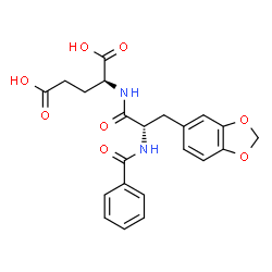 ChemSpider 2D Image | 3-(1,3-Benzodioxol-5-yl)-N-benzoyl-L-alanyl-L-glutamic acid | C22H22N2O8