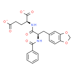ChemSpider 2D Image | (2S)-2-{[3-(1,3-Benzodioxol-5-yl)-N-benzoyl-D-alanyl]amino}pentanedioate | C22H20N2O8