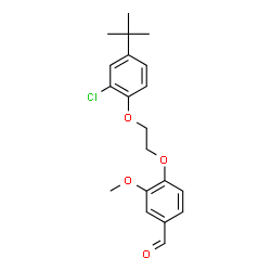 ChemSpider 2D Image | 4-{2-[2-Chloro-4-(2-methyl-2-propanyl)phenoxy]ethoxy}-3-methoxybenzaldehyde | C20H23ClO4