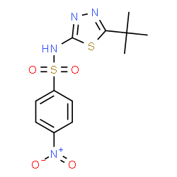 ChemSpider 2D Image | N-(5-tert-butyl-1,3,4-thiadiazol-2-yl)-4-nitrobenzenesulfonamide | C12H14N4O4S2